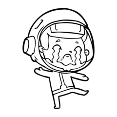 cartoon crying astronaut