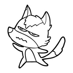 cartoon annoyed wolf
