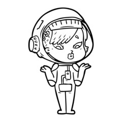 Obraz premium cartoon astronaut woman