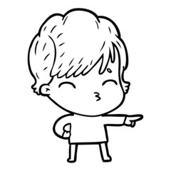 cartoon woman thinking