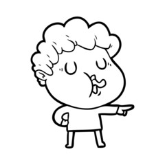 cartoon man pulling face