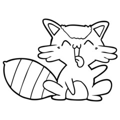 cute cartoon raccoon