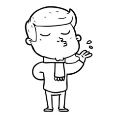 Obraz na płótnie Canvas cartoon model guy pouting