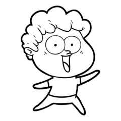 Obraz premium excited man cartoon