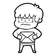 annoyed cartoon boy