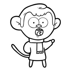cartoon shocked monkey