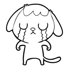 cute cartoon dog crying