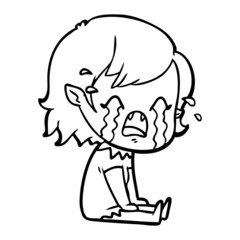 Obraz premium cartoon crying vampire girl