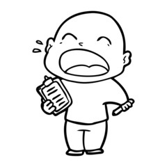 cartoon shouting bald man