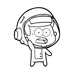 Obraz premium cartoon surprised astronaut