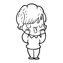 cartoon woman talking
