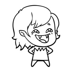 cartoon laughing vampire girl