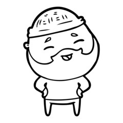 Obraz premium cartoon happy bearded man