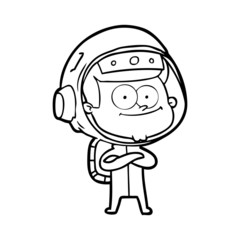 Obraz premium happy astronaut cartoon