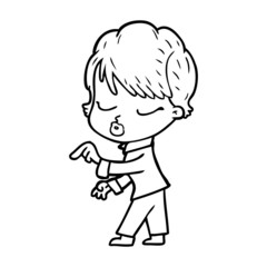 cartoon woman with eyes shut