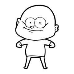 cartoon bald man staring