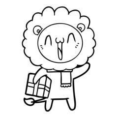 Fototapeta premium happy cartoon lion