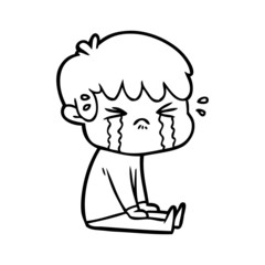 cartoon boy crying