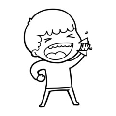 cartoon laughing man