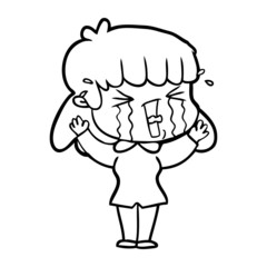 cartoon woman in tears