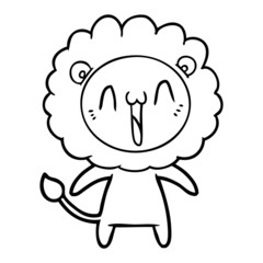 happy cartoon lion