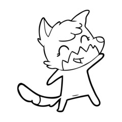 happy cartoon fox
