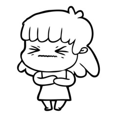 Obraz premium cartoon angry girl
