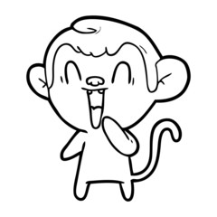cartoon laughing monkey