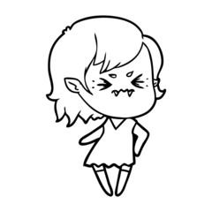 annoyed cartoon vampire girl