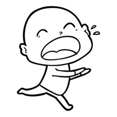 cartoon shouting bald man