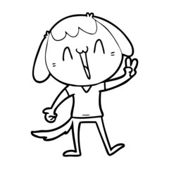 cartoon laughing dog