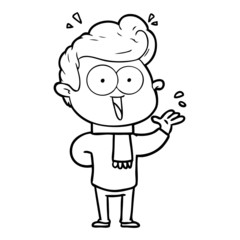Fototapeta premium cartoon excited man