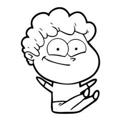 cartoon happy man