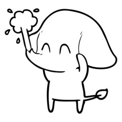 cute cartoon elephant spouting water