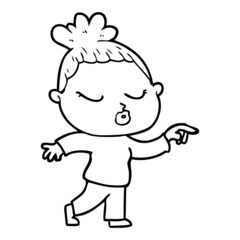 Obraz premium cartoon calm woman