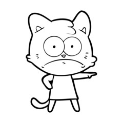 cartoon nervous cat