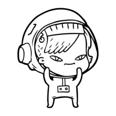 cartoon astronaut woman