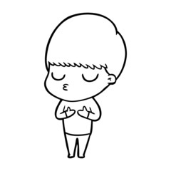 Fototapeta premium cartoon calm boy
