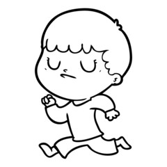 Obraz premium cartoon grumpy boy