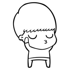cartoon calm boy