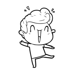 cartoon excited man