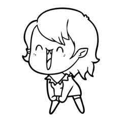 cute cartoon happy vampire girl