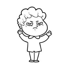 cartoon angry man