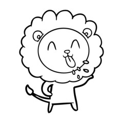 happy cartoon lion