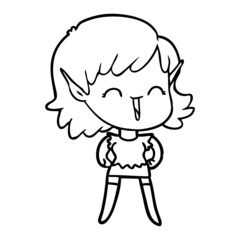 cartoon elf girl
