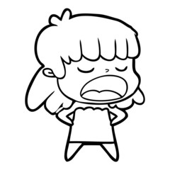 cartoon woman talking loudly