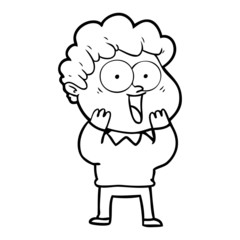 cartoon happy man
