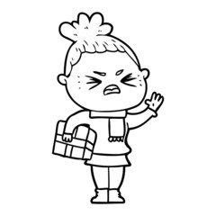 cartoon angry woman