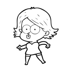 cartoon girl pouting