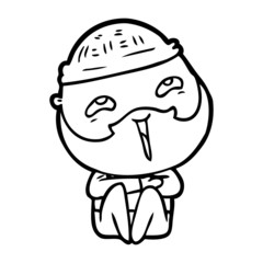 cartoon happy bearded man